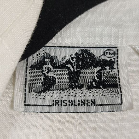 Richard Malcolm Irish Linen Long Sleeve Button Front Blouse Top Black Embroidery - Picture 3 of 14